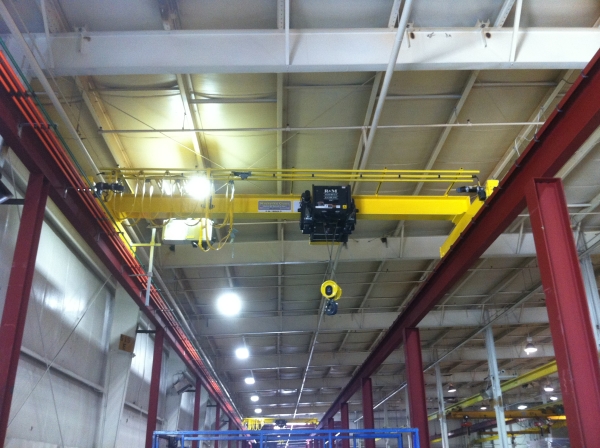 Milwaukee single girder crane install